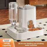 Automatic Pet Feeder and Water Dispenser Combo, 7-Day Capacity for Cats and Small Dogs, Self-Refilling Water Bowl with Gravity Flow, No Battery Needed, Modern White Design with Sturdy Base (Blue) In Australia - Darrahopens