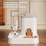 Automatic Pet Feeder and Water Dispenser Combo, 7-Day Capacity for Cats and Small Dogs, Self-Refilling Water Bowl with Gravity Flow, No Battery Needed, Modern White Design with Sturdy Base (Grey) In Australia - Darrahopens