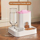 Automatic Pet Feeder and Water Dispenser Combo, 7-Day Capacity for Cats and Small Dogs, Self-Refilling Water Bowl with Gravity Flow, No Battery Needed, Modern White Design with Sturdy Base (Pink) In Australia - Darrahopens