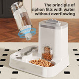 Automatic Pet Feeder and Water Dispenser Combo, 7-Day Capacity for Cats and Small Dogs, Self-Refilling Water Bowl with Gravity Flow, No Battery Needed, Modern White Design with Sturdy Base (Pink) In Australia - Darrahopens
