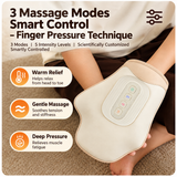 Smart Heated Hand Massager Glove with Air Compression for Home Office Relaxation, Relieves Hand Muscle Stiffness and Improves Finger Flexibility (Beige)