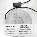 Heated Pet Bed for Cats and Small Dogs, USB-Powered Warmth with 5 Temperature Settings and Timer, Washable Round Cozy Couch for Indoor Comfort (40cm) In Australia - Darrahopens