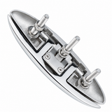 Marine Grade Pop-Up Cleat for Yacht and Boat Docking, Retractable Stainless Steel Mooring Cleat with Mirror Polish Finish for Deck and Gunwale Installation (A, 8")