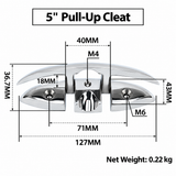 Marine Grade Pop-Up Cleat for Yacht and Boat Docking, Retractable Stainless Steel Mooring Cleat with Mirror Polish Finish for Deck and Gunwale Installation (A, 8")