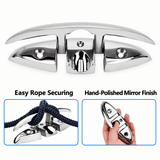 Darrahopens Outdoor Recreation > Boating > Boating Accessories Marine Grade Pop-Up Cleat for Yacht and Boat Docking, Retractable Stainless Steel Mooring Cleat with Mirror Polish Finish for Deck and Gunwale Installation (B, 8")