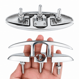 Darrahopens Outdoor Recreation > Boating > Boating Accessories Marine Grade Pop-Up Cleat for Yacht and Boat Docking, Retractable Stainless Steel Mooring Cleat with Mirror Polish Finish for Deck and Gunwale Installation (B, 8")