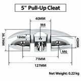 Darrahopens Outdoor Recreation > Boating > Boating Accessories Marine Grade Pop-Up Cleat for Yacht and Boat Docking, Retractable Stainless Steel Mooring Cleat with Mirror Polish Finish for Deck and Gunwale Installation (B, 8")