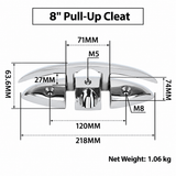 Darrahopens Outdoor Recreation > Boating > Boating Accessories Marine Grade Pop-Up Cleat for Yacht and Boat Docking, Retractable Stainless Steel Mooring Cleat with Mirror Polish Finish for Deck and Gunwale Installation (B, 8")