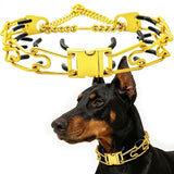 Premium Quick-Release Dog Training Chain Collar with Stimulation Nodes – Durable Stainless Steel Slip Collar for Large & Medium Breeds, Correct Pulling and Jumping Behaviors with Comfortable Rubber-Tipped Prongs. (L, Black)