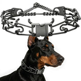 Premium Quick-Release Dog Training Chain Collar with Stimulation Nodes – Durable Stainless Steel Slip Collar for Large & Medium Breeds, Correct Pulling and Jumping Behaviors with Comfortable Rubber-Tipped Prongs. (L, RoseGold)