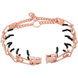 Premium Quick-Release Dog Training Chain Collar with Stimulation Nodes – Durable Stainless Steel Slip Collar for Large & Medium Breeds, Correct Pulling and Jumping Behaviors with Comfortable Rubber-Tipped Prongs. (S, Gold)