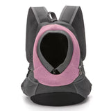Ventilated Small Pet Carrier Backpack – Hands-Free Nylon Travel Bag with Adjustable Head Opening and Side Pockets, Ideal for Walking, Hiking and Daily Outings with Small Dogs and Cats (L, Pink)