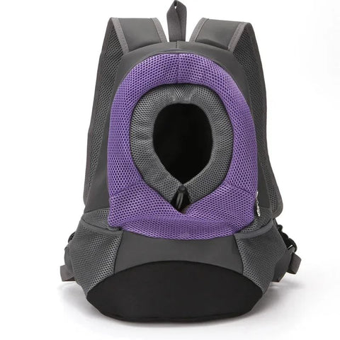Ventilated Small Pet Carrier Backpack – Hands-Free Nylon Travel Bag with Adjustable Head Opening and Side Pockets, Ideal for Walking, Hiking and Daily Outings with Small Dogs and Cats (S, Purple)