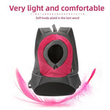 Ventilated Small Pet Carrier Backpack – Hands-Free Nylon Travel Bag with Adjustable Head Opening and Side Pockets, Ideal for Walking, Hiking and Daily Outings with Small Dogs and Cats (S, Red)