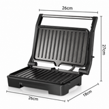 1000W Electric Indoor Grill and Panini Press with Non-Stick Double-Sided Plates, 180-Degree Open Flat Design for Steaks, Skewers, Sausages and Sandwiches, Compact Countertop Cooking Appliance for Everyday Home Meals (Silver) In Australia - Darrahopens