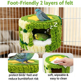 Cozy Hanging Bird Nest for Small Parrots – Warm, Soft, and Secure Hideaway with Removable Pad, Perfect for Budgies, Lovebirds, and Conures in Winter or Stress Relief (Green) In Australia - Darrahopens