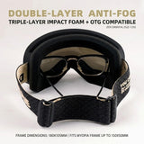 DOTUGE DGZ-12XS Ski Goggles with Italian REVO Coated Dual-Layer Anti-Fog Lens, UV400 Protection, Large Cylindrical Wide View, Compatible with Prescription Glasses, for Skiing and Snow Sports (D)