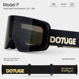 DOTUGE DGZ-12XS Ski Goggles with Italian REVO Coated Dual-Layer Anti-Fog Lens, UV400 Protection, Large Cylindrical Wide View, Compatible with Prescription Glasses, for Skiing and Snow Sports (F) In Australia - Darrahopens