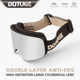 DOTUGE DGZ-12XS Ski Goggles with Italian REVO Coated Dual-Layer Anti-Fog Lens, UV400 Protection, Large Cylindrical Wide View, Compatible with Prescription Glasses, for Skiing and Snow Sports (F) In Australia - Darrahopens