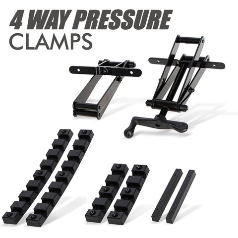 Four-Way Pressure Woodworking Clamp with Scissor-Head and Slotted Fixing Bars for Panel Gluing, Joinery, and Edge Bonding Tasks (2PCS) In Australia - Darrahopens