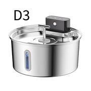 Wireless Pet Water Fountain for Cats and Small Dogs, 304 Stainless Steel, 3.2L Capacity, Rechargeable Battery, Three Flow Modes, Low Noise, Easy to Clean (D1)