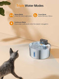 Wireless Pet Water Fountain for Cats and Small Dogs, 304 Stainless Steel, 3.2L Capacity, Rechargeable Battery, Three Flow Modes, Low Noise, Easy to Clean (D2) In Australia - Darrahopens