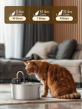 Wireless Pet Water Fountain for Cats and Small Dogs, 304 Stainless Steel, 3.2L Capacity, Rechargeable Battery, Three Flow Modes, Low Noise, Easy to Clean (D2)