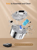 Wireless Pet Water Fountain for Cats and Small Dogs, 304 Stainless Steel, 3.2L Capacity, Rechargeable Battery, Three Flow Modes, Low Noise, Easy to Clean (D2)