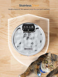 Wireless Pet Water Fountain for Cats and Small Dogs, 304 Stainless Steel, 3.2L Capacity, Rechargeable Battery, Three Flow Modes, Low Noise, Easy to Clean (D3)