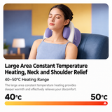 Wireless Neck and Shoulder Kneading Massage Pillow with Heat, Multi-Position Body Relaxation Device for Home Office and Daily Comfort (Lavender)