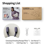 Wireless Neck and Shoulder Kneading Massage Pillow with Heat, Multi-Position Body Relaxation Device for Home Office and Daily Comfort (Lavender)