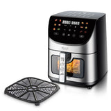 Darrahopens Appliances > Kitchen Appliances > Air Fryers Smart Stainless Steel Air Fryer with Visible Glass Window, Touch and APP Control, Large Capacity for Oil-Free Cooking of Fries, Meat, Vegetables and Desserts in Home Kitchens (Silver) In Australia - Darrahopens