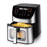 Darrahopens Appliances > Kitchen Appliances > Air Fryers Smart Stainless Steel Air Fryer with Visible Glass Window, Touch and APP Control, Large Capacity for Oil-Free Cooking of Fries, Meat, Vegetables and Desserts in Home Kitchens (Silver) In Australia - Darrahopens