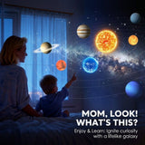 Adjustable Star Projector Lamp with Interchangeable Film Discs – Create a Dreamy Galaxy in Your Room, Perfect for Kids' Astronomy Education, Relaxing Sleep Aid, Romantic Bedroom Decor, and Party Atmosphere Lighting (6pcsCards)
