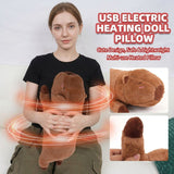 USB-Powered Capybara Plush Heating Pillow – Cute Cartoon Animal Design for Warmth and Comfort, Perfect for Belly, Waist, and Neck Heat Therapy, Ideal as a Cozy Hugging Companion for Home and Office Use (Brown) In Australia - Darrahopens