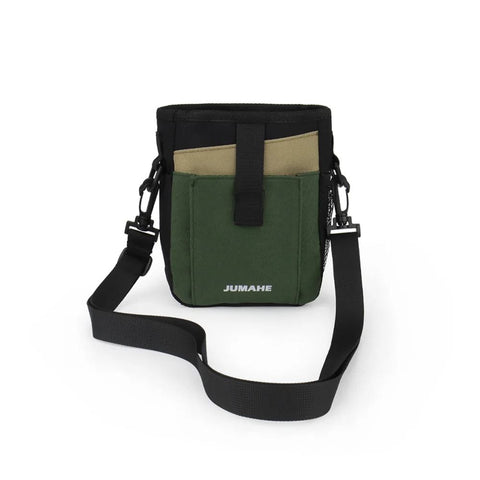 Hands-Free Dog Training Treat Pouch with Multi-Pocket Design, Portable Walking Belt Bag for Pet Snacks, Waste Bags, and Personal Items, Durable and Adjustable for Outdoor Adventures (DarkGreen)