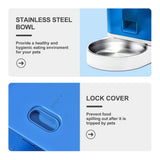 Smart Pet Feeder with WiFi and Button Control, 4L Automatic Cat and Dog Food Dispenser with Removable Stainless Steel Bowl, Ideal for Busy Owners, Travel, and Home Use (Cyan, Button Version)