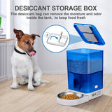 Smart Pet Feeder with WiFi and Button Control, 4L Automatic Cat and Dog Food Dispenser with Removable Stainless Steel Bowl, Ideal for Busy Owners, Travel, and Home Use (Cyan, Button Version)