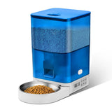Smart Pet Feeder with WiFi and Button Control, 4L Automatic Cat and Dog Food Dispenser with Removable Stainless Steel Bowl, Ideal for Busy Owners, Travel, and Home Use (Cyan, WIFI Version)