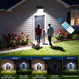 Solar Powered Outdoor LED Floodlight with Remote Control and Motion Sensor, Dual Charging via Solar and USB, Weatherproof Wall Light for Driveway Garden Patio, Choice of 6000K Daylight or 3000K Warm Glow (3000K Warm，2PCS) In Australia - Darrahopens