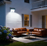 Solar Powered Outdoor LED Floodlight with Remote Control and Motion Sensor, Dual Charging via Solar and USB, Weatherproof Wall Light for Driveway Garden Patio, Choice of 6000K Daylight or 3000K Warm Glow (3000K Warm，2PCS)