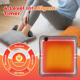 USB-Powered Electric Foot Warmer with 4 Temperature Settings and Timer, Soft Plush Heated Foot Pad for Home Office Travel, Multipurpose Hand Knee Belly Warmer (Grey) In Australia - Darrahopens