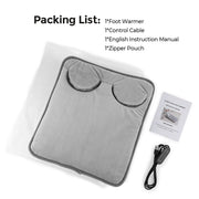 USB-Powered Electric Foot Warmer with 4 Temperature Settings and Timer, Soft Plush Heated Foot Pad for Home Office Travel, Multipurpose Hand Knee Belly Warmer (Grey)