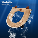 USB Heated Toilet Seat Cover with Capybara Design – Soft Plush, Washable, Fast Heating, 5-Level Temperature & Timer Control for Cozy Winter Bathroom Use (Grey)