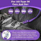 Protect Your Pet on the Road: 2-in-1 Adjustable Dog Car Safety Tether and Leash, 360° Rotating Hook for Cars and SUVs, Secure Your Cat or Dog During Travel (Black)