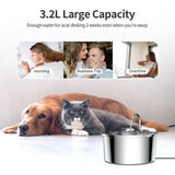 304 Stainless Steel 3.2L Pet Water Fountain with Triple Filtration, Ultra-Quiet Pump, and Dishwasher-Safe Design for Cats and Small Dogs (C1)