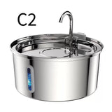 304 Stainless Steel 3.2L Pet Water Fountain with Triple Filtration, Ultra-Quiet Pump, and Dishwasher-Safe Design for Cats and Small Dogs (C1)