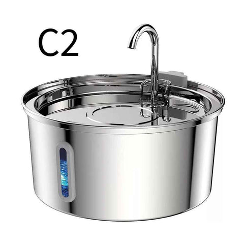 304 Stainless Steel 3.2L Pet Water Fountain with Triple Filtration, Ultra-Quiet Pump, and Dishwasher-Safe Design for Cats and Small Dogs (C2)