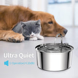 304 Stainless Steel 3.2L Pet Water Fountain with Triple Filtration, Ultra-Quiet Pump, and Dishwasher-Safe Design for Cats and Small Dogs (C2)