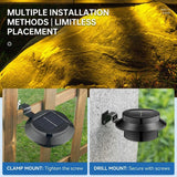 Solar Powered Smart Wall Light with Auto Dusk-to-Dawn Sensor, IP65 Waterproof Fence & Garden Accent Lighting, Available in 3000K Warm White or 6000K Cool White, Ideal for Patio, Pathway, and Courtyard Ambient Glow (16PCS, Black Housing‑Warm White Light)